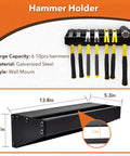 4-Piece Wall Mount Tool Organizer Set With Screwdriver Organizer, Wrench Holder, Pliers Holder, Hammer Rack, dimensions shown