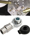 Beefed Up 3/4 Inch Chromoly Heim Joint Rod End Kit Featuring Precision Alignment Washers Plus Heat Forged Alloy Construction for Panhard upgrades, showing assembly with alignment washers.