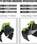 Portable Automatic Pipe Cutting Machine With Five Adjustable Speeds And Two Blades Included For 15 To 400 mm Tubes models and specs