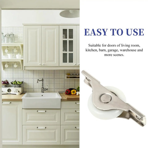 Glides Like Butter Nylon Sliding Door Pulleys Smooth Quiet Cabinet Guide Rollers Heavy Duty Track Wheels For Wardrobes And Gates Super Slick Four Pack Hardware in kitchen setting
