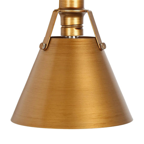 Antique Gold Wall Sconce Lighting Fixture With Modern Vintage Vibe, 1 Light Brass Finish Lamp Shade Detail