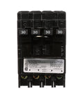 Two 30 Amp Double Pole Quadplex Plug In Circuit Breaker With Space Saving Half Inch Frame UL Listed front view