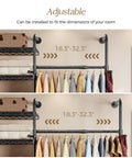 Ultimate Wall Mounted Closet Organizer Game Changer With Hefty Industrial Pipe Build showcasing adjustable rod size 18.3"-32.3".