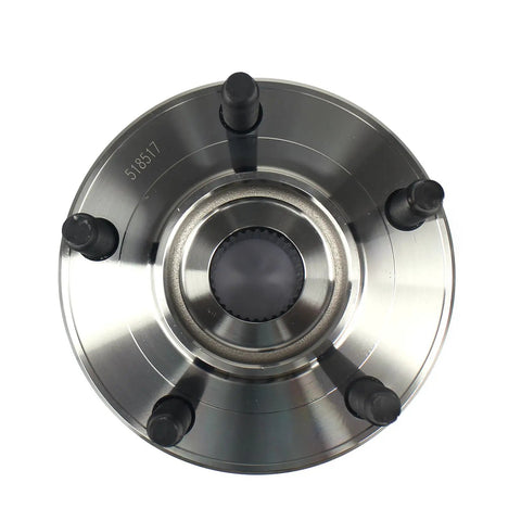 Heavy Duty Front Wheel Bearing And Hub Assembly Pair Compatible With 2007 To 2010 Ford Edge And Lincoln MkX, top view showing five lug bolts.