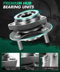 Built Tough Front Wheel Hub Assembly Pair For 2007 2011 Nissan Versa close-up of premium hub bearing units with ABS sensor.