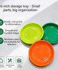 3 Pack Compact ABS Trays For Holding Metal Parts Office Supplies Electronics And Tools With Safe Rounded Edges 6 Inch Round Handy Go To Organizer For Home Shop Garage Desk, 6-inch round ABS trays in green, yellow, and orange