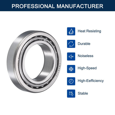 Chrome steel tapered roller bearing cone and cup set, 1.25 inch bore, front view