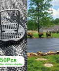 Heavy Duty 6 Inch Garden Landscape Staples U Shaped 11 Gauge Galvanized Pins With 50 Staples And 50 Gasket Washers for securing fabric