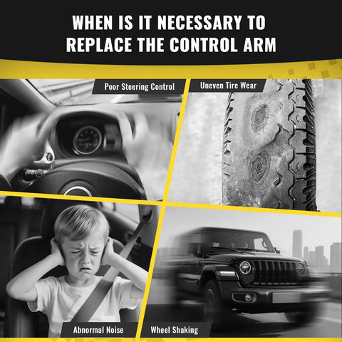 Signs to replace control arm: poor steering, uneven tire wear, abnormal noise, wheel shaking. Related to OE Quality Suspension Linkage.