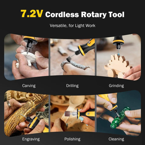 Badass Mini Cordless Rotary Tool And Angle Grinder Kit With Five Adjustable Speed Levels for engraving, polishing, drilling, and grinding.