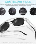 Six Pair Safety Glasses With Ventilated Louvered Frames And Wraparound Side Shields For Lab Projects And Shop Work Impact Resistive Clear Lenses showcasing side protection and clear lenses.