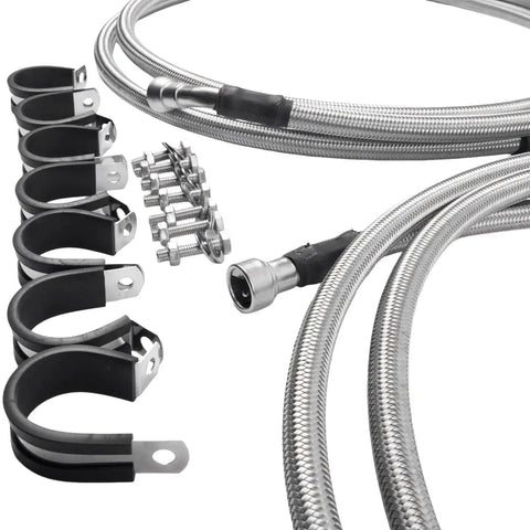 Top Shelf Fuel Line Quick Fix Kit for Chevy Silverado 1500 and GMC Sierra 1500 Trucks Built for 4.8 5.3 6.0L V8 Engines with flexible hoses and clamps.