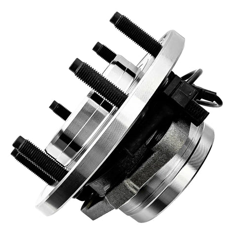 Rock Solid Front Wheel Bearing Hub Assembly For 2006-2010 Hummer H3 And 2009-2010 H3t, side view showing 6 bolt design and sensor.