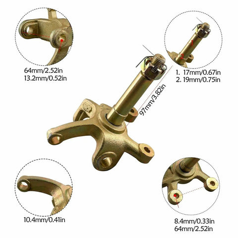 Front Wheel Hub Steering Knuckle Spindle And Brake Disc Rotor For ATV Quad Go Kart No Caliper Heavy Duty Front Rotor Assembly