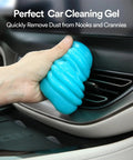 Premium Car Cleaning Gel And Detailing Slime Putty being pressed into car air vents for effective dust removal.