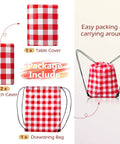 Picnic Table Cover With Bench Covers And Bag Red Waterproof Heavy Duty Vinyl 72 By 30 Inches With Elastic Edges 3 Pack Camping Essentials