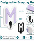 Hella Slick Personalized Wooden Wall Hook With Custom Letter Design For Super Kickass Towel Organization In Your Bathroom Bedroom Or Entryway Plus Fresh White Finish, 8.5-inch height.