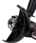 Close-up of Pneumatic Air Angle Grinder 110 Millimeter, safety shield, designed for precision cutting of steel and wood.