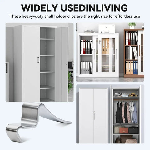 16 Pack Tough As Nails Metal S Clips For Cabinet Shelving Heavy Duty Adjustable Shelf Brackets solid support for versatile storage solutions.