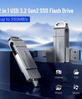 Ultra Fast Dual USB C USB A Flash Drive 128GB With Five Hundred Fifty Megabytes Per Second Transfer A Go To 2 In 1 Thumb Drive