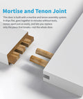 Close-up of mortise and tenon joint in 36 By 84 Inch Solid Pine Sliding Barn Door With Slick Rolling Hardware Kit For Bedroom And Bathroom.