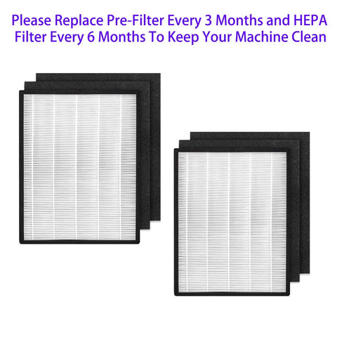 EPI-328 Replacement Filter Bundle For Air Purifier NS320 And EPI-328 Models, showing 2 HEPA filters and 4 pre-filters.