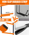 Non-slip rubber strip on Wall Mounted Kayak Storage Rack For Indoor Outdoor Spaces Boasts Heavy Duty Steel Construction.