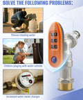 Upgraded Outdoor Faucet Lockout System With Password Lock Gate Valve Integrated Orange Brass Handle Anti Theft Water Shutoff