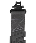 Close-up of Baktrak Traction Web Rifle Sling 36 Inch With 500 Pound Swivels, Slim Non Slip Pad, Rugged Webbing, Ergonomic Shoulder Pad, Gray Marlin Finish