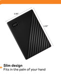 2TB Portable External Hard Drive With Ransomware Defense And Password Protection, USB 3.1 And USB 3.0 Compatible, Slim Black Backup Drive