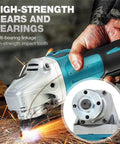 Heavy Duty Brushless Angle Grinder Featuring Four Variable Speed Modes And A Rock Solid Grip Built For Tough Diy Carpentry And Rapid Metal Cuts, showing metal gears and bearings.