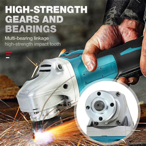 Heavy Duty Brushless Angle Grinder Featuring Four Variable Speed Modes And A Rock Solid Grip Built For Tough Diy Carpentry And Rapid Metal Cuts, showing metal gears and bearings.
