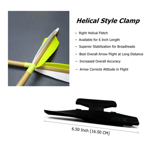 Fletching Jig With Straight Helix Clamps Adjustable Fletch Tool Feather Stick Kit showing right helical fletch and clamp