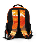 Back of Warm Fall Maple Landscape Backpack For Men And Women, Unisex Large Capacity Daypack, with autumn leaf pattern