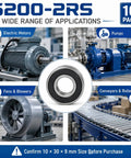 Dead Nuts Precise Fit 6200-2RS Sealed Deep Groove Ball Bearings 10X30X9MM shown in application with electric motors and fans