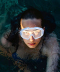 Heavy Duty Blue Safety Goggles With Anti Fog Ventilation And Side Shields To Keep Your Peepers Locked Up Tight Against Flying Debris Dust And Splashes On Any Rough Job Site worn by a person underwater.
