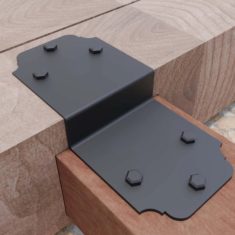 Two Pack Heavy Duty Pergola Brackets Beefy Z Bracket For Post To Beam Connections Six Inch Steel Angle Joist Tie Durable Wood DIY Deck Framing And Fence Repair Hardware Built Tough For Strong Safe Outdoor Builds