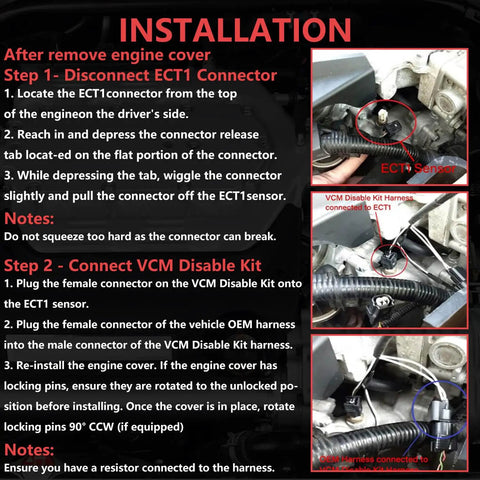 Installation instructions for Hella Reliable Vcm Muffler Adapter Harness Kit For Three Point Five Liter V6 Honda Odyssey Pilot Ridgeline And Acura Accord Plug And Play Stutter Buster Drivetrain Upgrade.