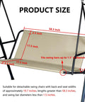 Product size guide for Heavy Duty Two Thirds Seater Patio Swing Cushion Cover Waterproof 600D Oxford Fabric Beige Upgrade For 58 inch Cushions