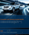 Heavy Duty Electric Fuel Pump Module Assembly Direct Drop In Compatible With Hyundai Santa Fe Sport 2013 Through 2018 2 4 Liter Motor, shown driving on a mountain road.