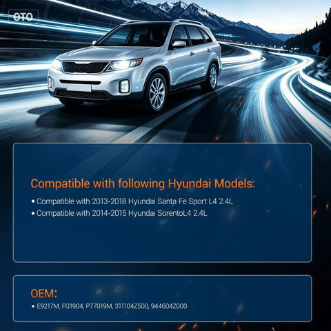 Heavy Duty Electric Fuel Pump Module Assembly Direct Drop In Compatible With Hyundai Santa Fe Sport 2013 Through 2018 2 4 Liter Motor, shown driving on a mountain road.