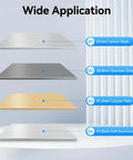 Diagram showing 24 Inch Sheet Metal Bender Pan and Box Hand Brake Heavy Duty Industrial Precision Tool applications on various metals.