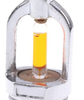 Heavy Duty Two Pack Sidewall Fire Sprinkler Heads With Slick Chrome Finish And One Half Inch Threads Rated 57 Celsius 135 Fahrenheit showing bulb with yellow liquid.