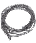 Heavy Duty 16 MM Drain Auger Cable For Drill Powered Plumbing Snake coiled, showing 16mm spring diameter for clearing clogs.