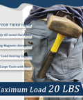 Person using Heavy Duty Magnetic Tool Belt Clip Holster For Screws Nails Hammer Pliers Sockets And More All Metal Build