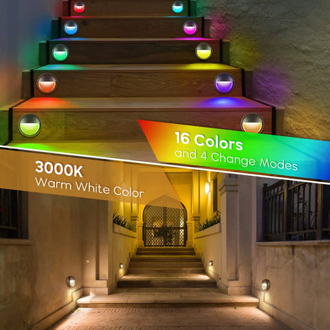 Low Voltage Deck Lights 5W 12V-24V DC RGBW Warm White Accent Stair Post Fence Step Lights For Easy Install Outdoor