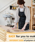 Person using 10 Piece Pottery Rolling Pin Guides Set Wood Depth Guides For Clay Polymer Clay Mudboard Tools Includes 5 Size Options