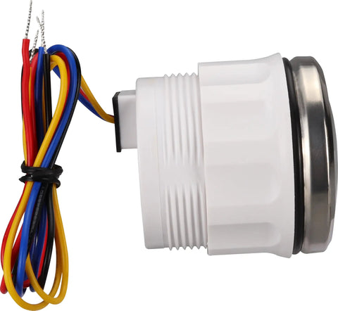 Rig Ready Pro Series Fuel Level Gauge With Smooth Stepper Motor Sweep And Crisp White Dial For 12 Or 24 Volt Wiring showing side view with wires.