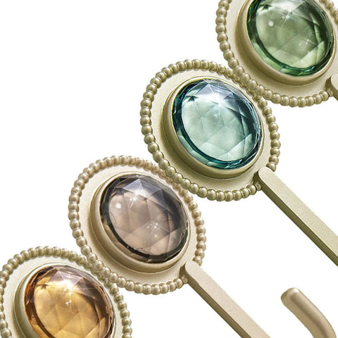 Pack Of 4 Self Adhesive Wall Hooks Featuring A Vintage Diamond Design in assorted colors for stylish organization.