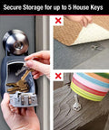 Image showing a Key Lock Box For House Keys Outdoor Portable Lockbox With Resettable Four Digit Code, storing keys securely.